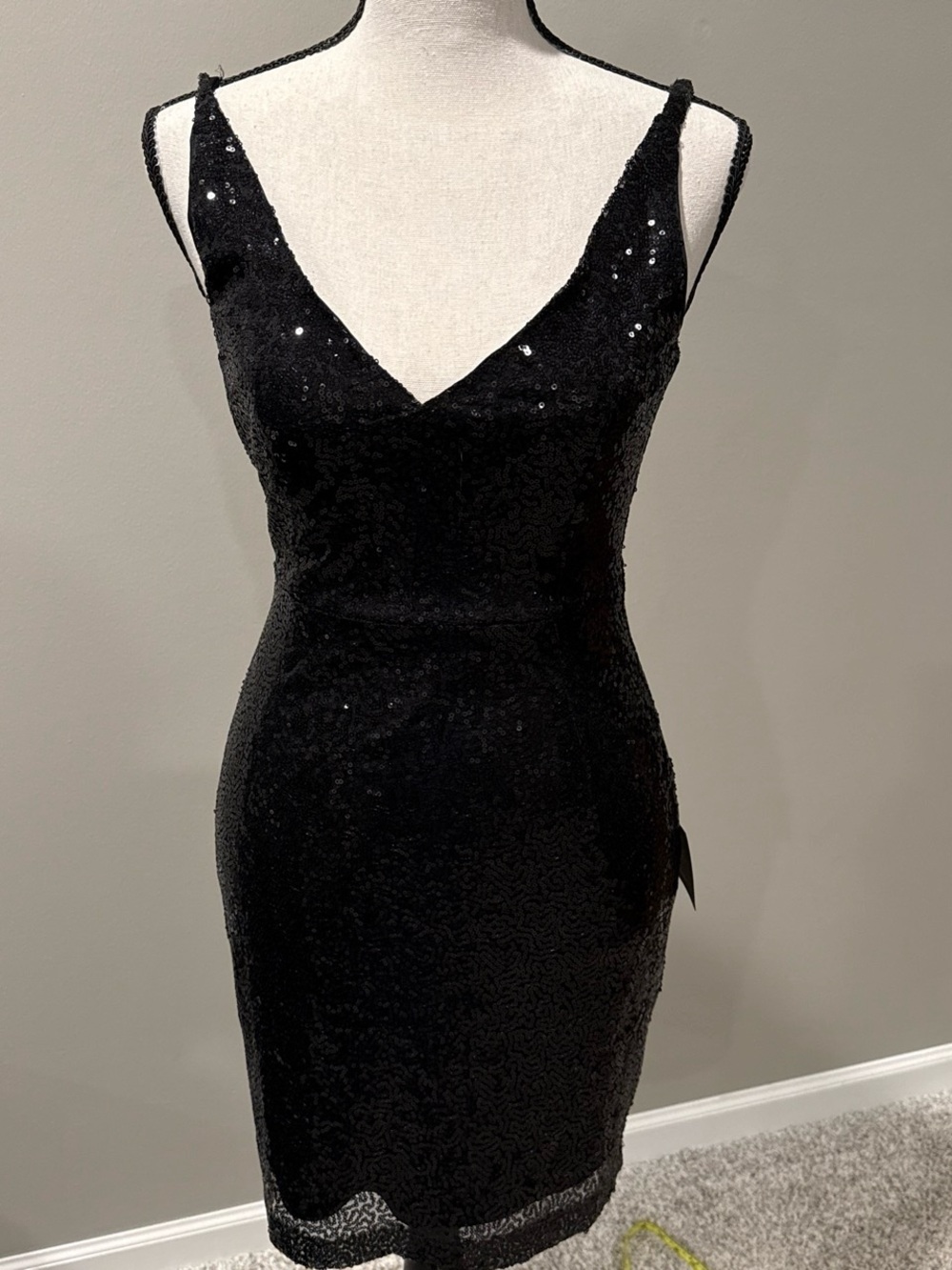 Lulu's Black Sequin Bodycon Mini Dress
